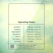 Minimalistische Logo QR-code Openingstijden Bedrij Raamsticker (Vel 3)