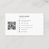 Minimalistische Logo QR-code Social Media-pictogra Visitekaartje (Achterkant)