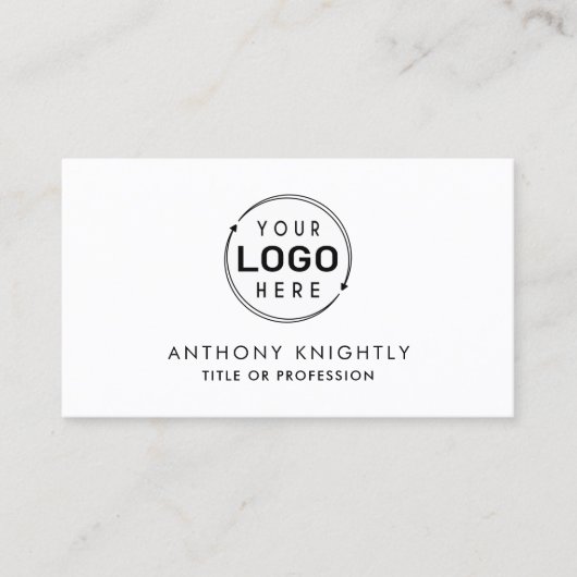 Minimalistische Logo QR Code Social Media Pictogra Visitekaartje (Voorkant)