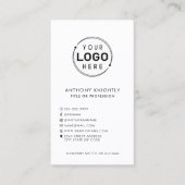 Minimalistische Logo Social Media Icons Slogan Visitekaartje (Voorkant)