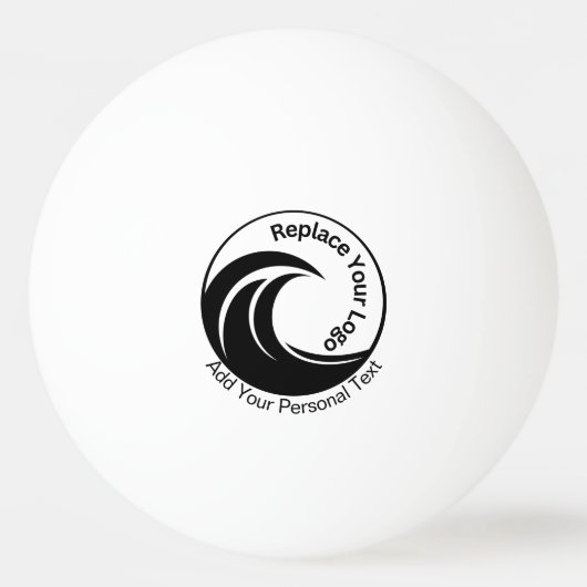 Minimalistische logo- & tekstvervanging pingpongbal (Voorkant)