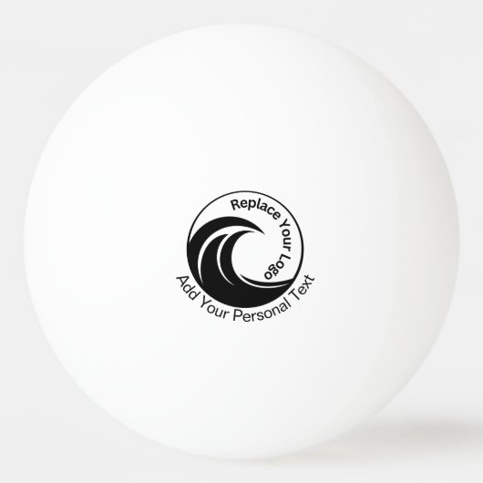 Minimalistische logo- & tekstvervanging pingpongbal (Voorkant)