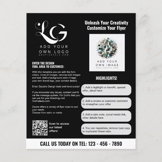 ⭐️Minimalistische Logo ZWART WIT Eenvoudige Sjablo Flyer (Voorkant)