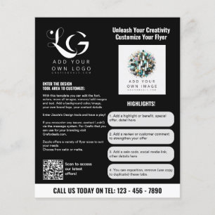 ⭐️Minimalistische Logo ZWART WIT Eenvoudige Sjablo Flyer