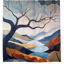 Minimalistische Lone Tree Landscape Art