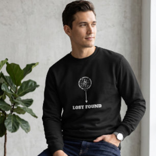 Minimalistische Lost Found Zwarte Kompas Crewneck Trui