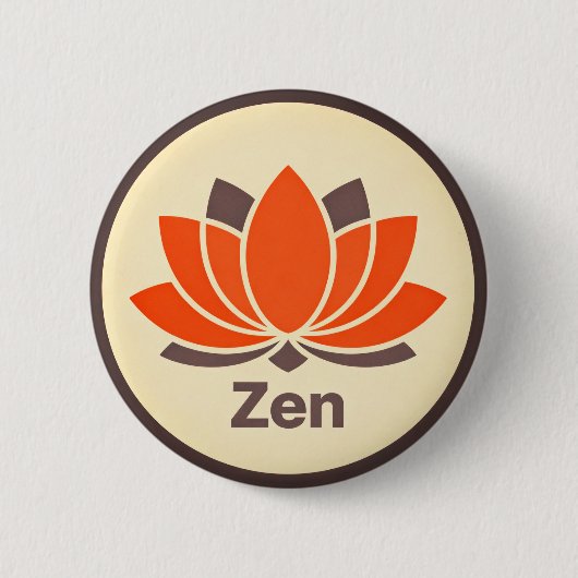 Minimalistische Lotus Bloem Speld Ronde Button 5,7 Cm (Voorkant)