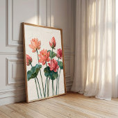 Minimalistische Lotus Canvasprint Poster