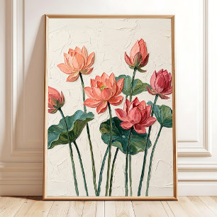 Minimalistische Lotus Canvasprint Poster