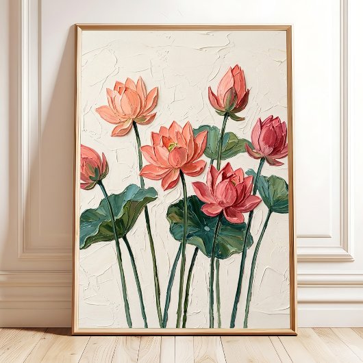 Minimalistische Lotus Canvasprint Poster