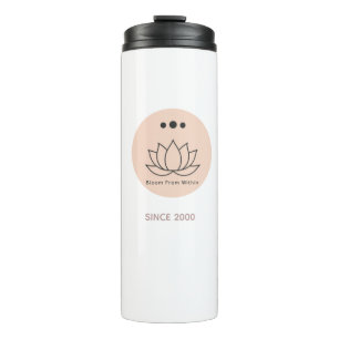 Minimalistische Lotusbloem Custom Naam Thermisch T Thermosbeker