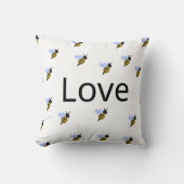 Minimalistische "Love & Bees" kussensloop – Romant Kussen (Voorkant)