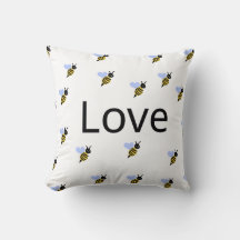 Minimalistische "Love & Bees" kussensloop – Romant