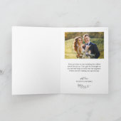 Minimalistische Love Heart Script Gevouwen Huwelij Bedankkaart (Binnen)