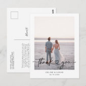 Minimalistische Love Heart Script Trouw Dank je Briefkaart (Voorkant / Achterkant)