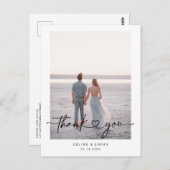 Minimalistische Love Heart Script Trouwkaart Bedan Briefkaart (Voorkant / Achterkant)