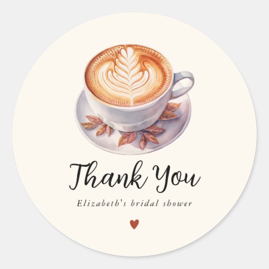 Minimalistische Love Is Brewing Coffee Bruiloftsfe Ronde Sticker (Voorkant)