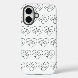 Minimalistische Love Line Art Heart Pattern Telefo iPhone 16 Hoesje