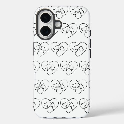 Minimalistische Love Line Art Heart Pattern Telefo Case-Mate iPhone Case (Achterkant)
