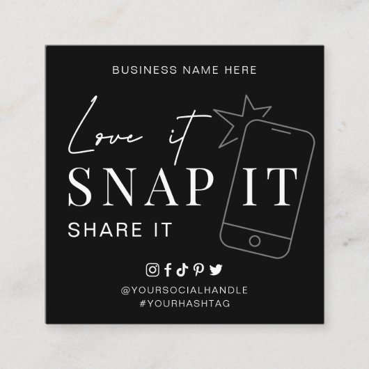 Minimalistische Love Snap Share Label ons op socia (Voorkant)