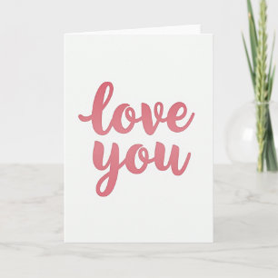 Minimalistische 'Love You' gepreste kaart