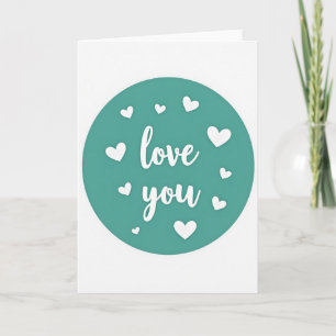 Minimalistische 'Love You' Hartjes Kaart