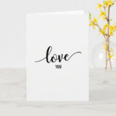 Minimalistische Love You Matte Kaart (Gele Bloem)
