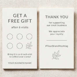 Minimalistische loyaliteitskaart voor kleine bedri visitekaartje