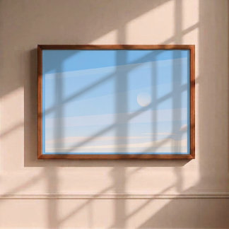 Minimalistische lucht- en zonverloop wandkunst canvas afdruk