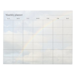 Minimalistische lucht Maandelijkse planner, aangep Notitieblok