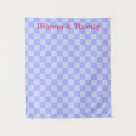 Minimalistische luchtblauwe patroon op maat gemaak wandkleed