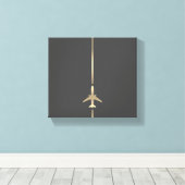 Minimalistische Luchtvaart Canvas Print (Insitu (Houten vloer))