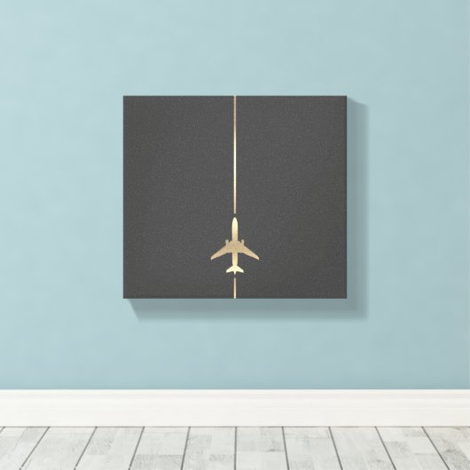 Minimalistische Luchtvaart Canvas Print (Insitu (Houten vloer))
