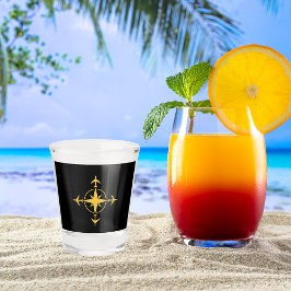 Minimalistische Luchtvaart Kompas Vliegtuigreis Cu Shot Glas