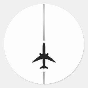 Minimalistische luchtvaartklastische ronkelaarster ronde sticker