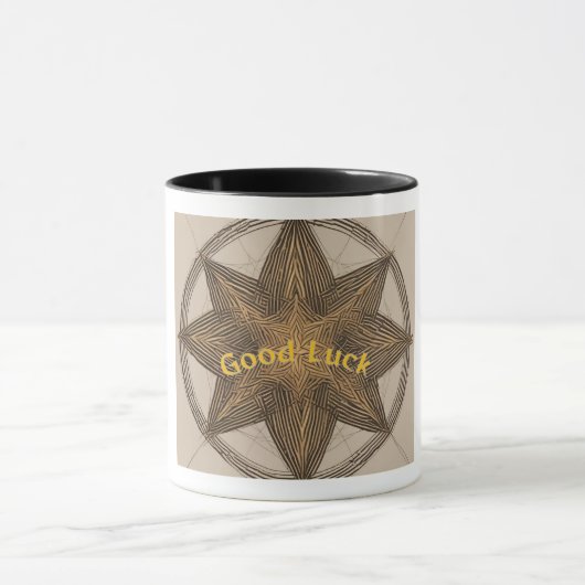 Minimalistische Lucky Star Lines Veel succes Mok (Midden)