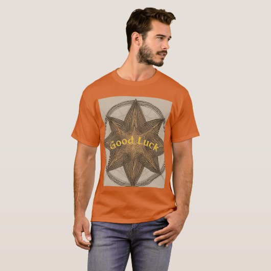 Minimalistische Lucky Star Lines Veel succes T-shirt (Voorkant volledig)