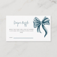 Minimalistische Luier Raffle Blue Bow Baby shower