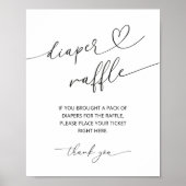 Minimalistische Luierraffle Poster Bord (Voorkant)