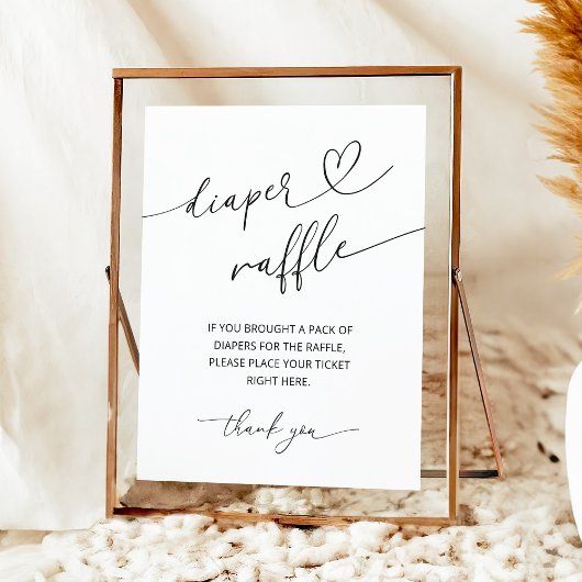 Minimalistische Luierraffle Poster Bord