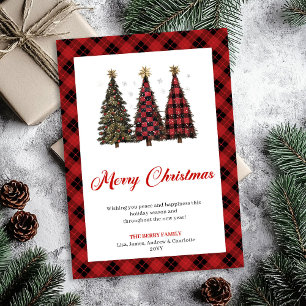 Minimalistische luipaardprint kerstboom vakantie  feestdagenkaart