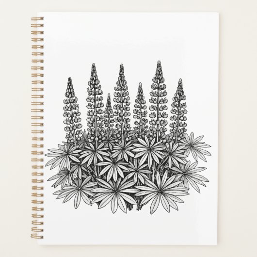 Minimalistische Lupine Botanische Planner (Voorkant)
