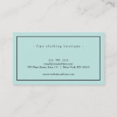 Minimalistische Luxale Boutique Mint/Black Visitekaartje (Achterkant)