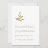 Minimalistische Luxe Abstracte Boom Wit Goud Feestdagenkaart (Voorkant)