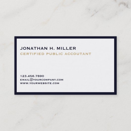 Minimalistische Luxe Accountant Visitekaartje (Voorkant)
