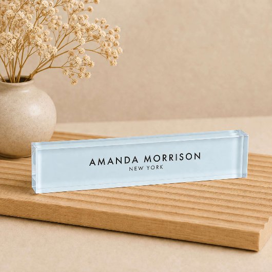 Minimalistische luxe blauw naambordje