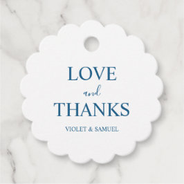 Minimalistische luxe blauwe trouw bedankjes labels
