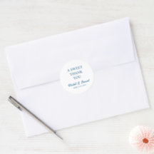 Minimalistische luxe blauwe trouwsticker