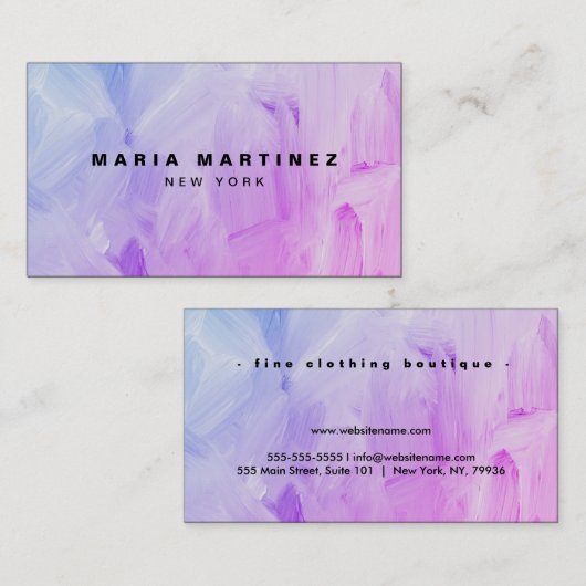 Minimalistische luxe boetiek Abstracte Waterverf Visitekaartje (Voorkant / Achterkant)