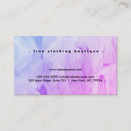 Minimalistische luxe boetiek Abstracte Waterverf Visitekaartje (Achterkant)
